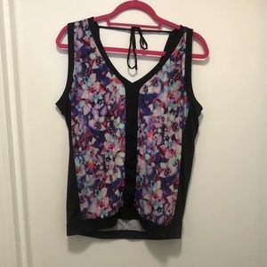 Express purple floral blouse